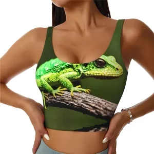 Little Green Lizard Women's Sexy Sports Vest Sleeveless Athletic Gym T-Shirts Vest U-Shaped Back Quick Dry Top