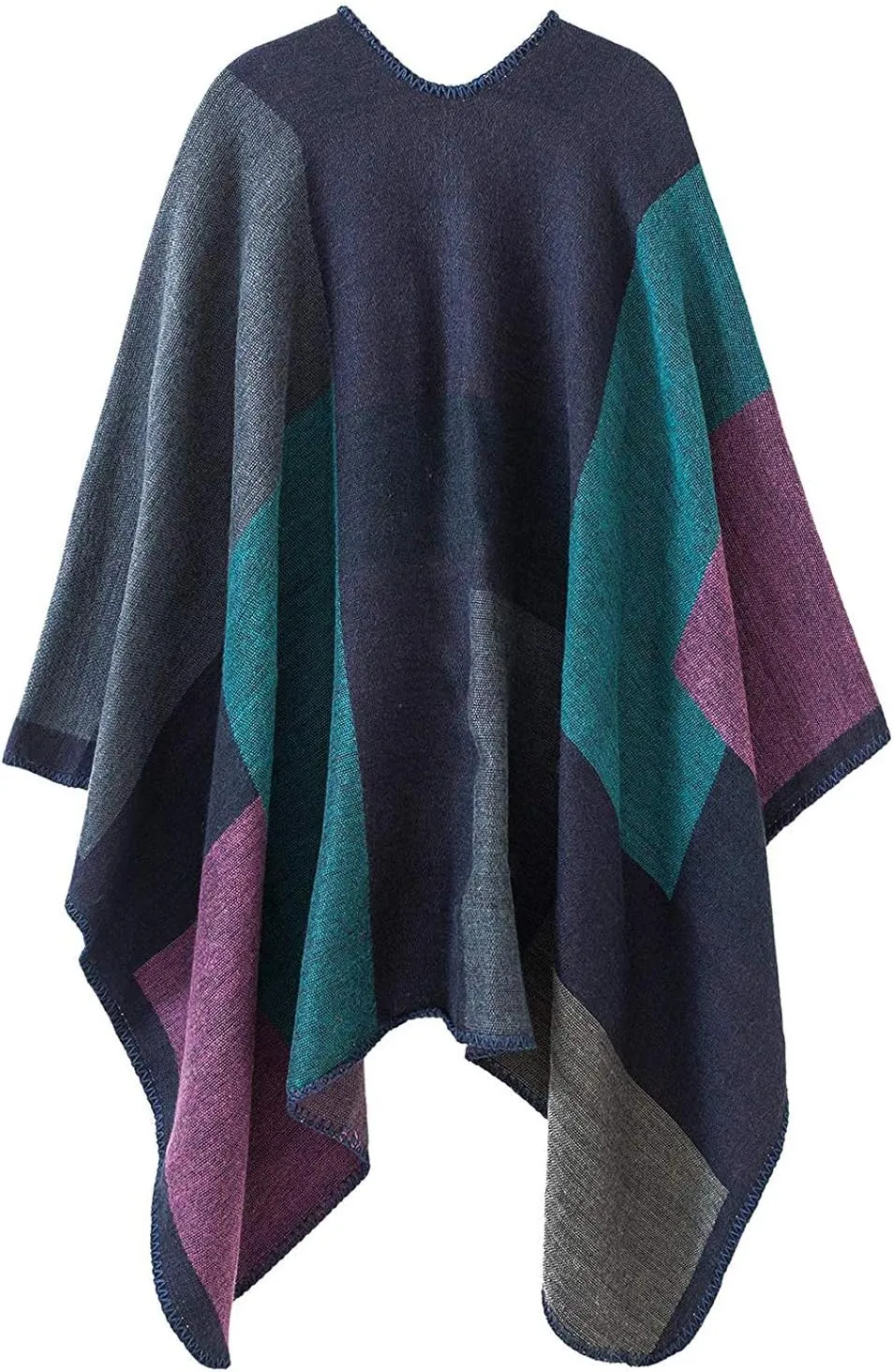 Lncropo Women's Shawls Wraps Winter Open Front Poncho Cape Oversized Cardigan Sweater