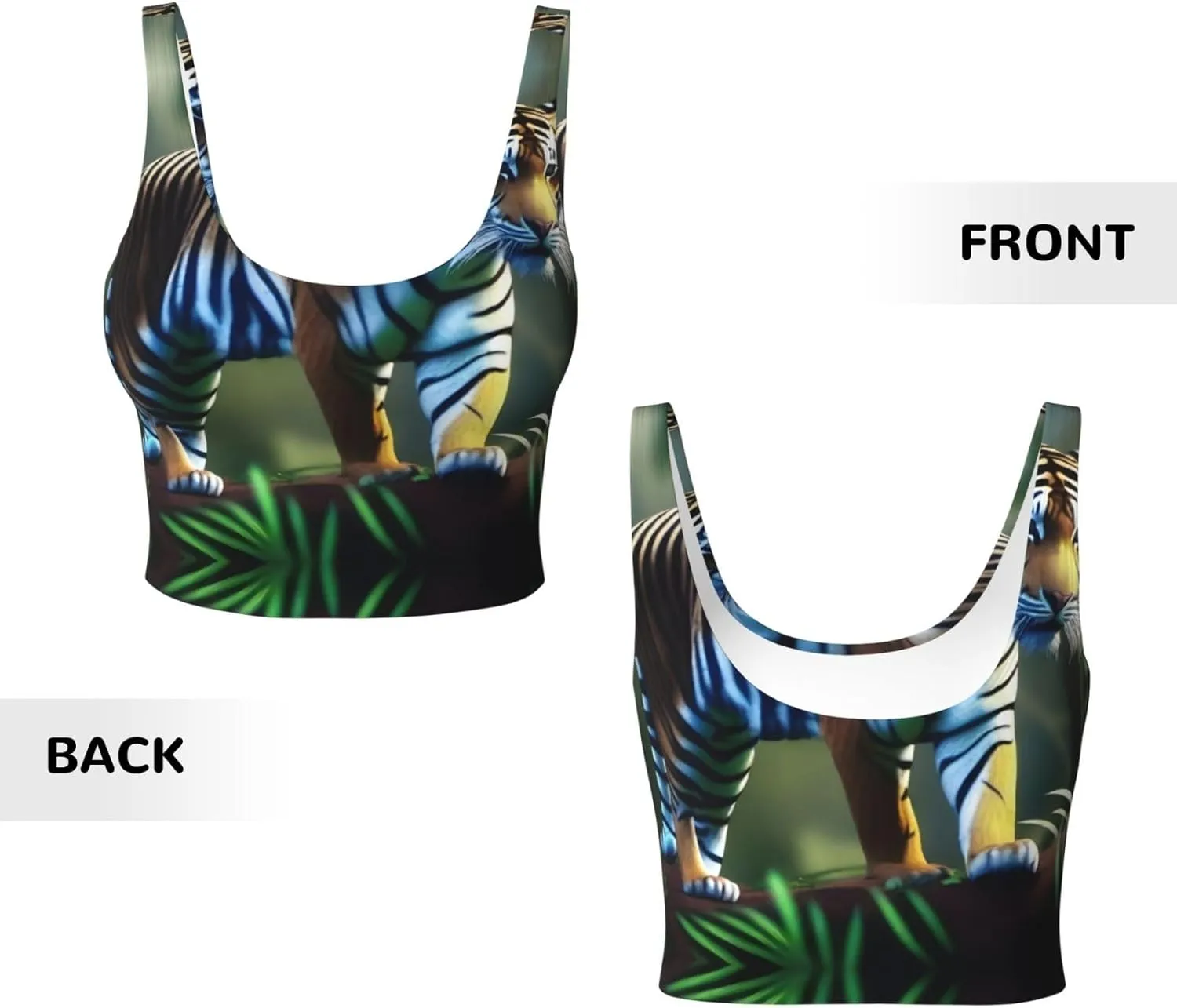 Lucky Tiger Women's Sexy Sports Vest Sleeveless Athletic Gym T-Shirts Vest U-Shaped Back Quick Dry Top
