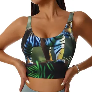Lucky Tiger Women's Sexy Sports Vest Sleeveless Athletic Gym T-Shirts Vest U-Shaped Back Quick Dry Top