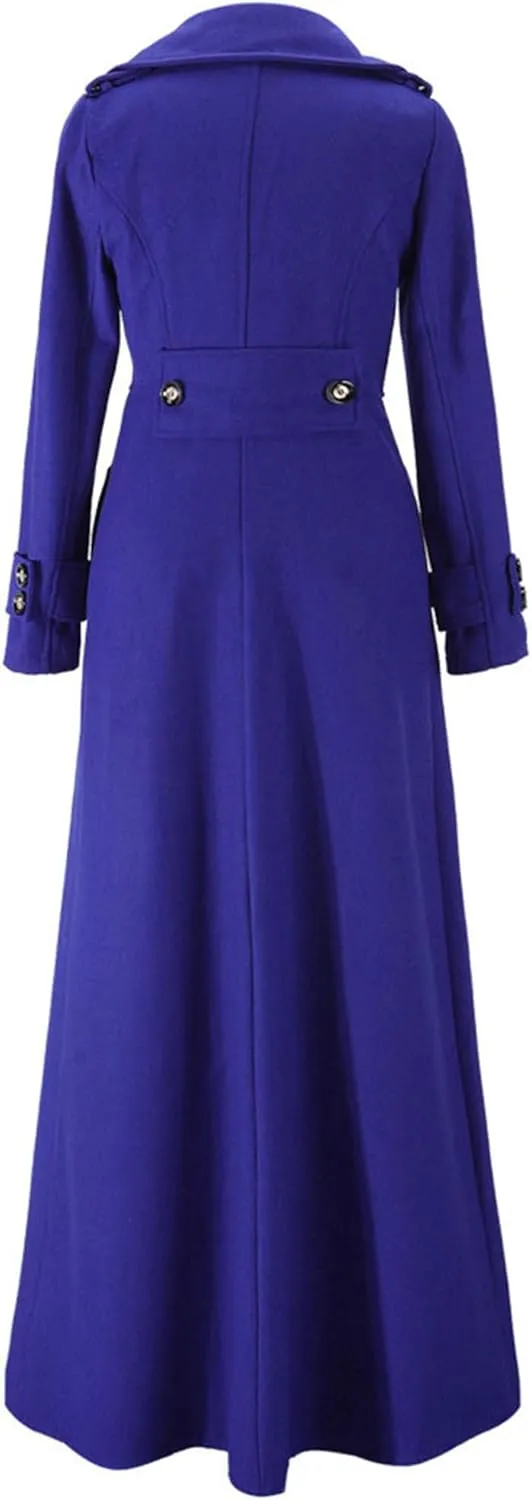 Maiyifu-GJ Women's Wool Blend Long Overcoat Elegant Lapel Collar Single Breasted Coat Casual Spring Fall Jacket Coats