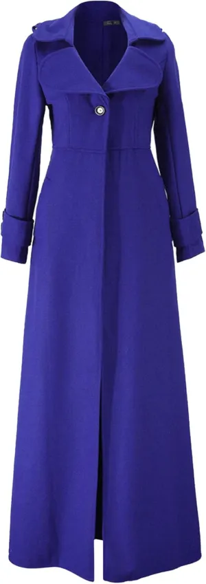 Maiyifu-GJ Women's Wool Blend Long Overcoat Elegant Lapel Collar Single Breasted Coat Casual Spring Fall Jacket Coats