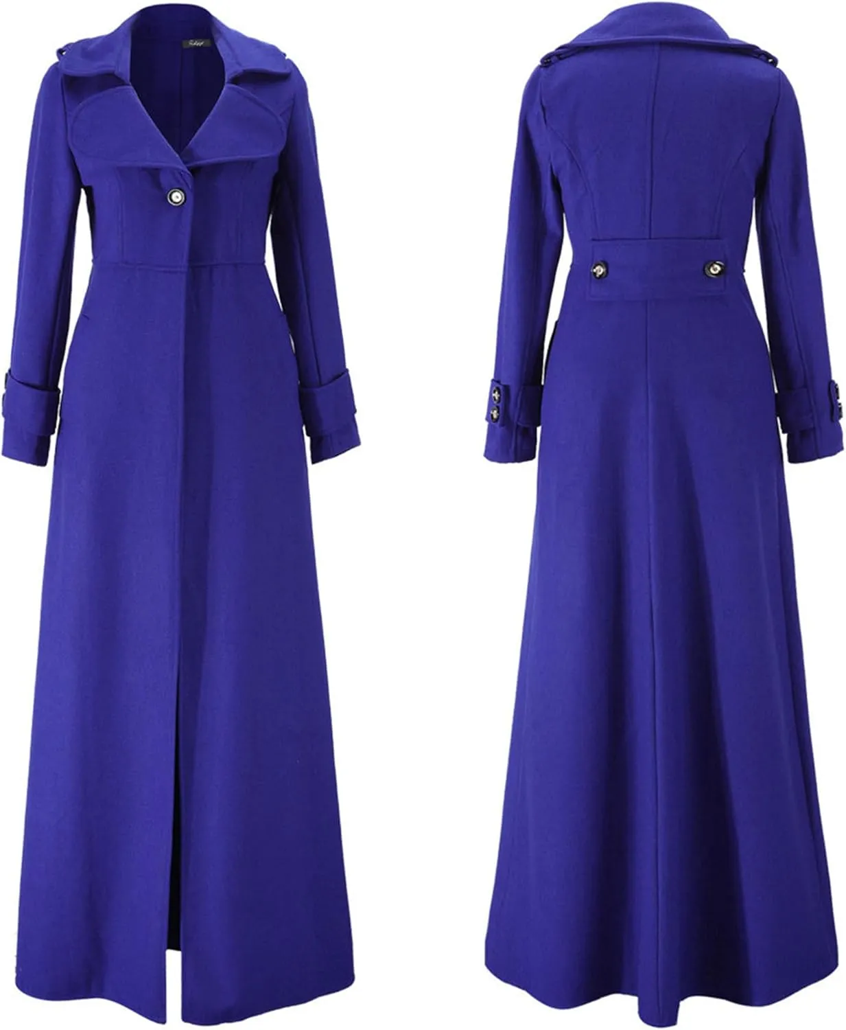 Maiyifu-GJ Women's Wool Blend Long Overcoat Elegant Lapel Collar Single Breasted Coat Casual Spring Fall Jacket Coats