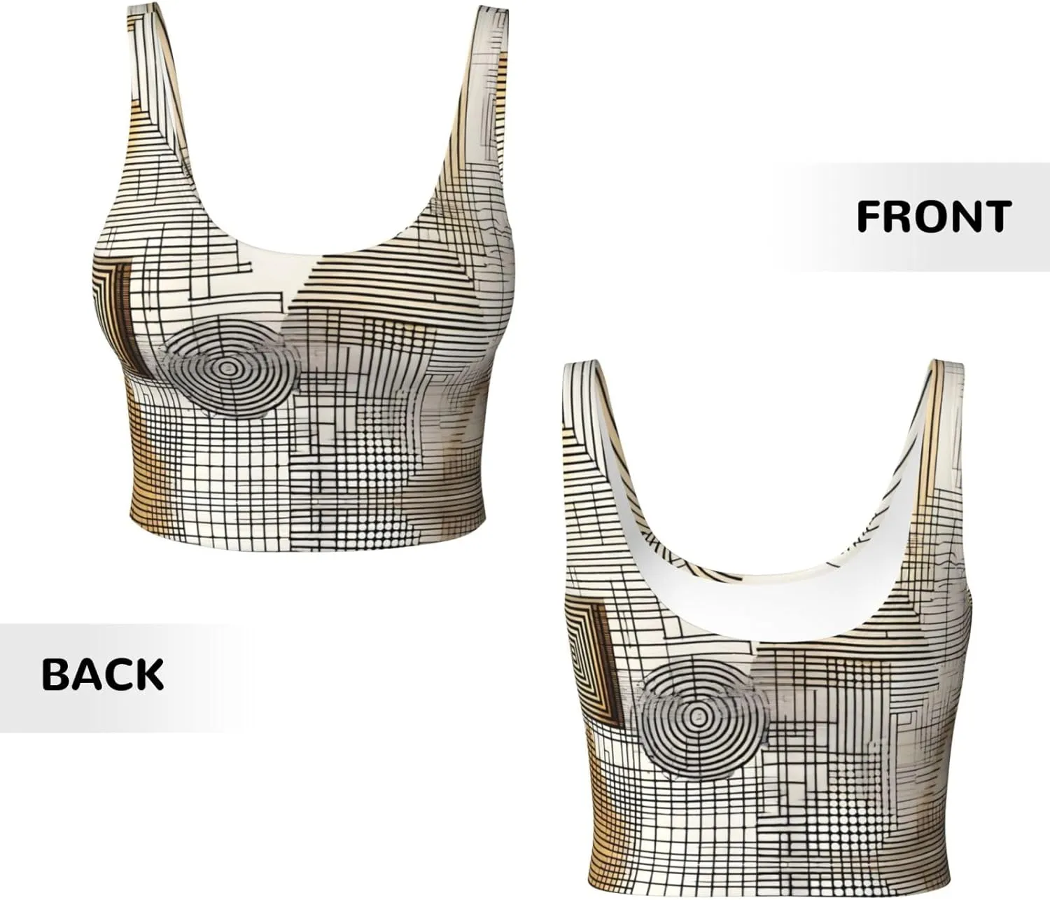 Math Symbols Women's Sexy Sports Vest Sleeveless Athletic Gym T-Shirts Vest U-Shaped Back Quick Dry Top