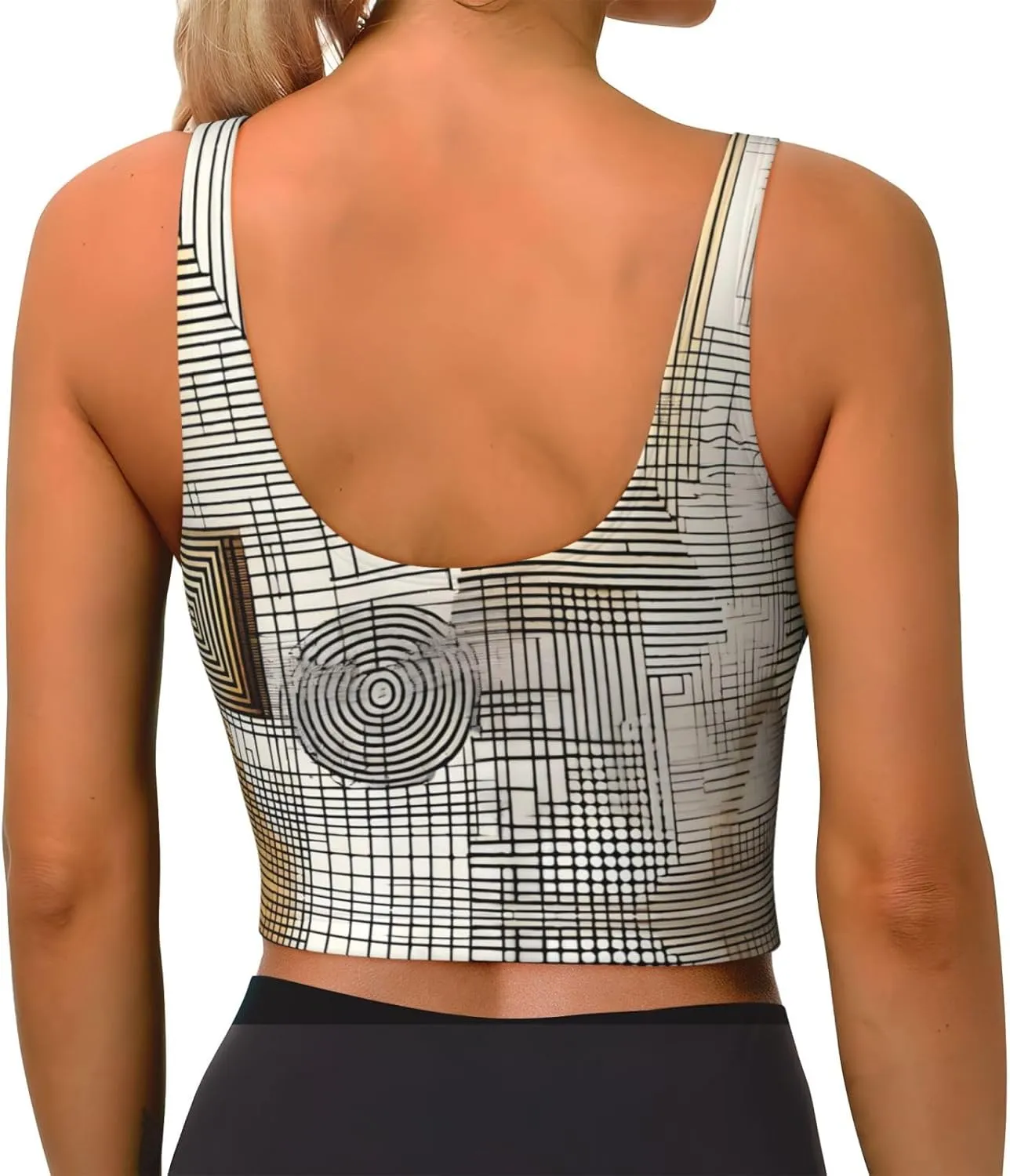 Math Symbols Women's Sexy Sports Vest Sleeveless Athletic Gym T-Shirts Vest U-Shaped Back Quick Dry Top