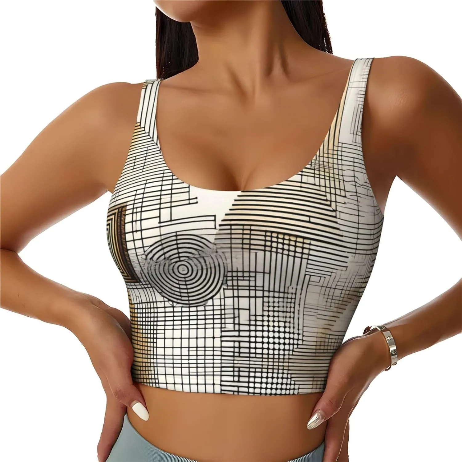 Math Symbols Women's Sexy Sports Vest Sleeveless Athletic Gym T-Shirts Vest U-Shaped Back Quick Dry Top