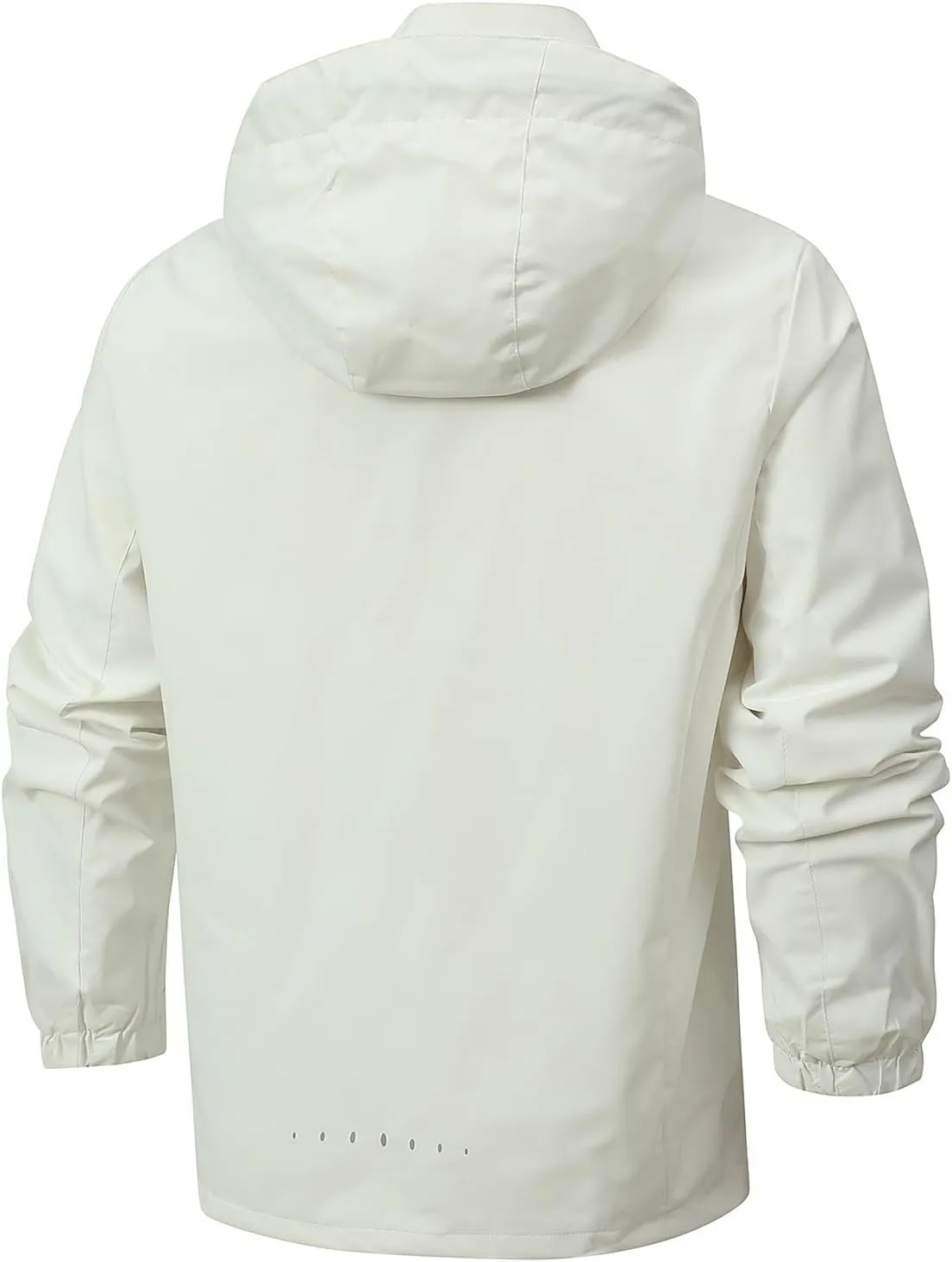 Men Waterproof Rain Jacket Casual Detachable Hood Raincoat Outdoor Lightweight Rain Shell Coat for Golf Hiking Travel