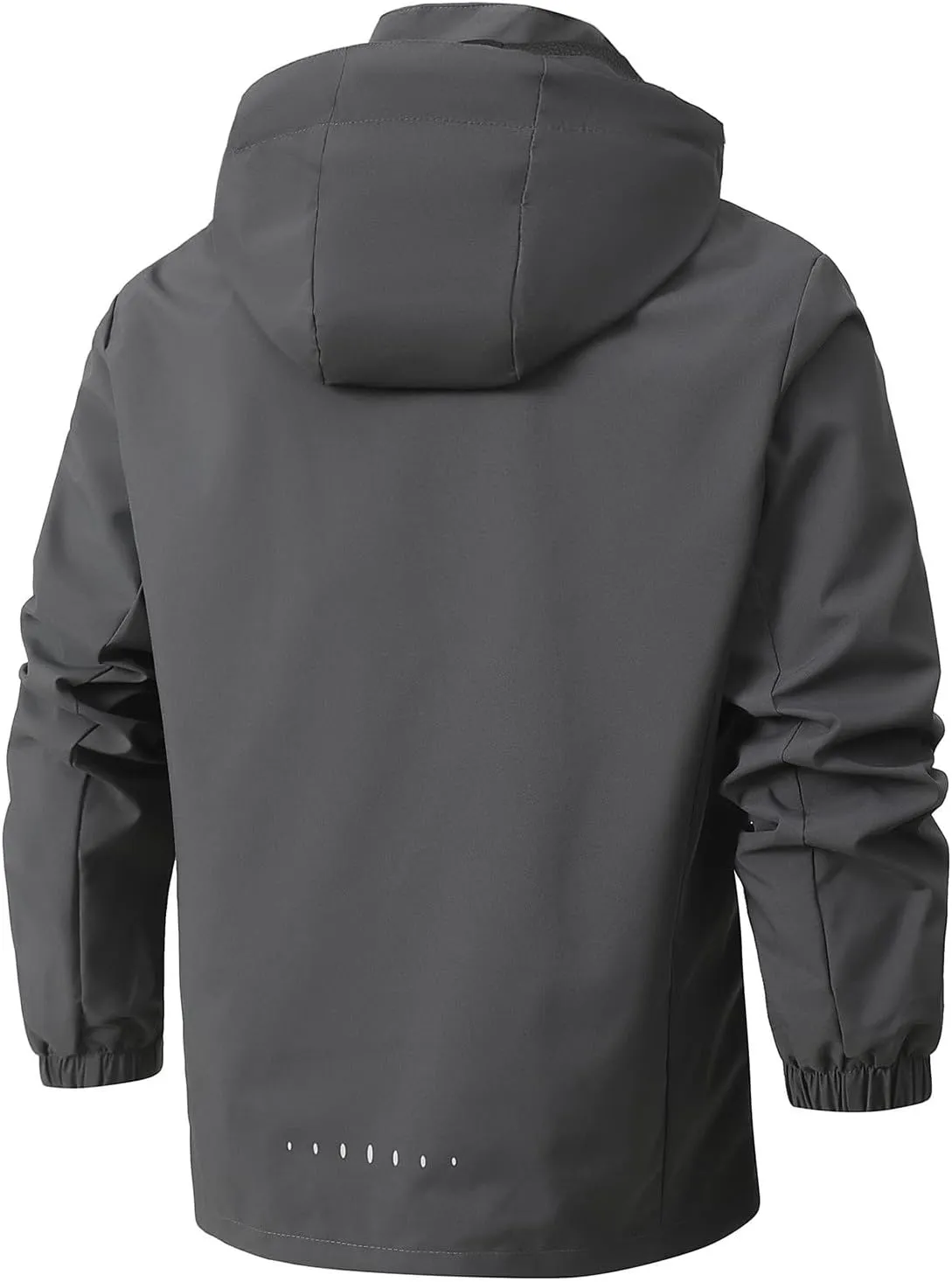 Men Waterproof Rain Jacket Casual Detachable Hood Raincoat Outdoor Lightweight Rain Shell Coat for Golf Hiking Travel