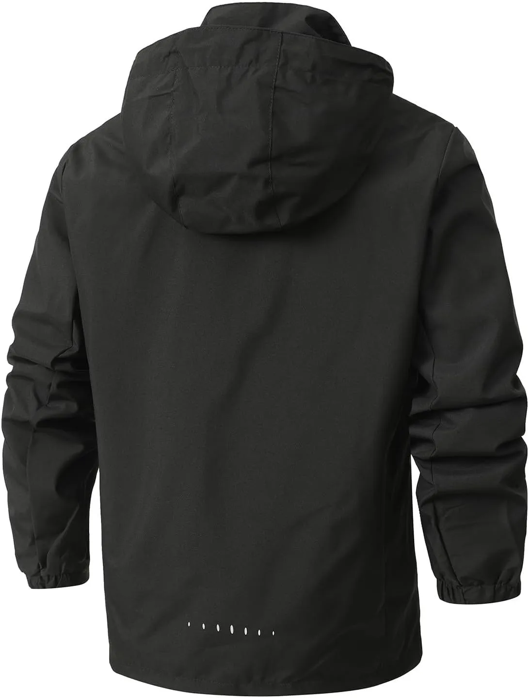Men Waterproof Rain Jacket Casual Detachable Hood Raincoat Outdoor Lightweight Rain Shell Coat for Golf Hiking Travel