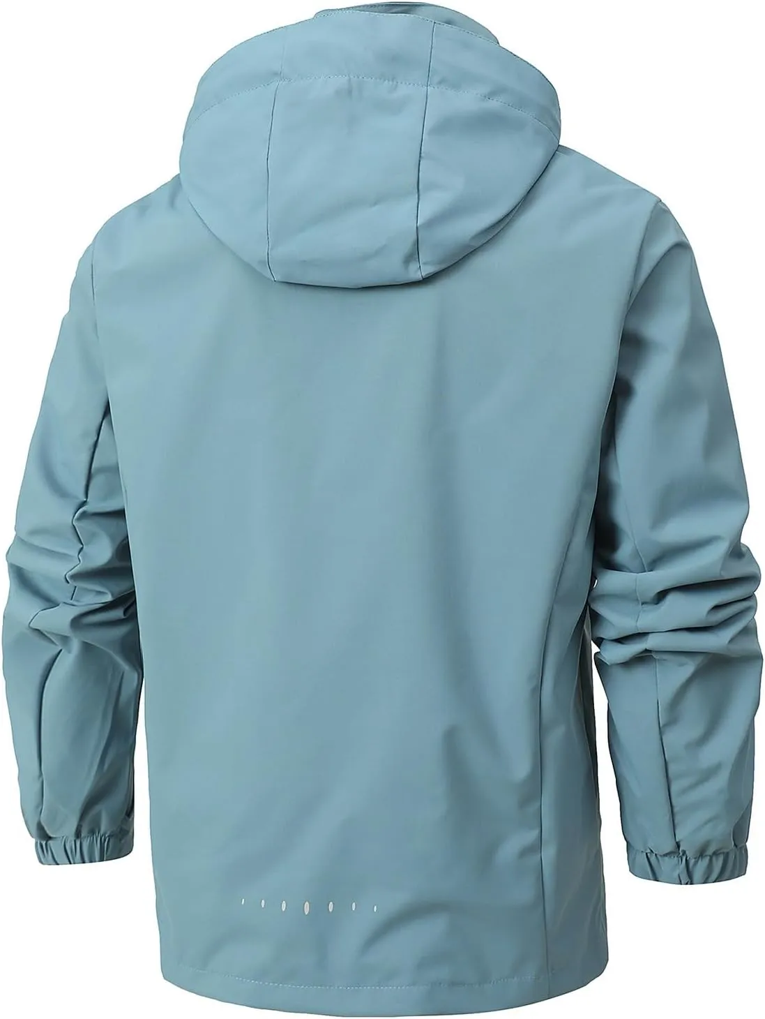 Men Waterproof Rain Jacket Casual Detachable Hood Raincoat Outdoor Lightweight Rain Shell Coat for Golf Hiking Travel