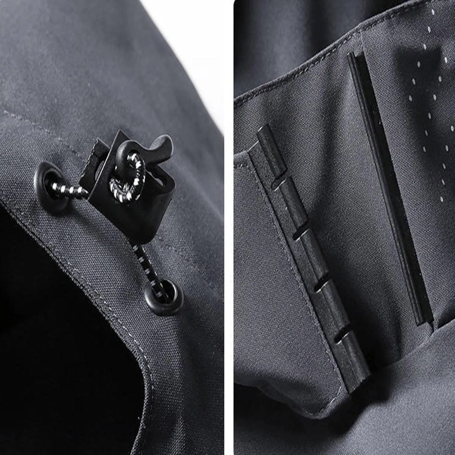 Men Waterproof Rain Jacket Casual Detachable Hood Raincoat Outdoor Lightweight Rain Shell Coat for Golf Hiking Travel