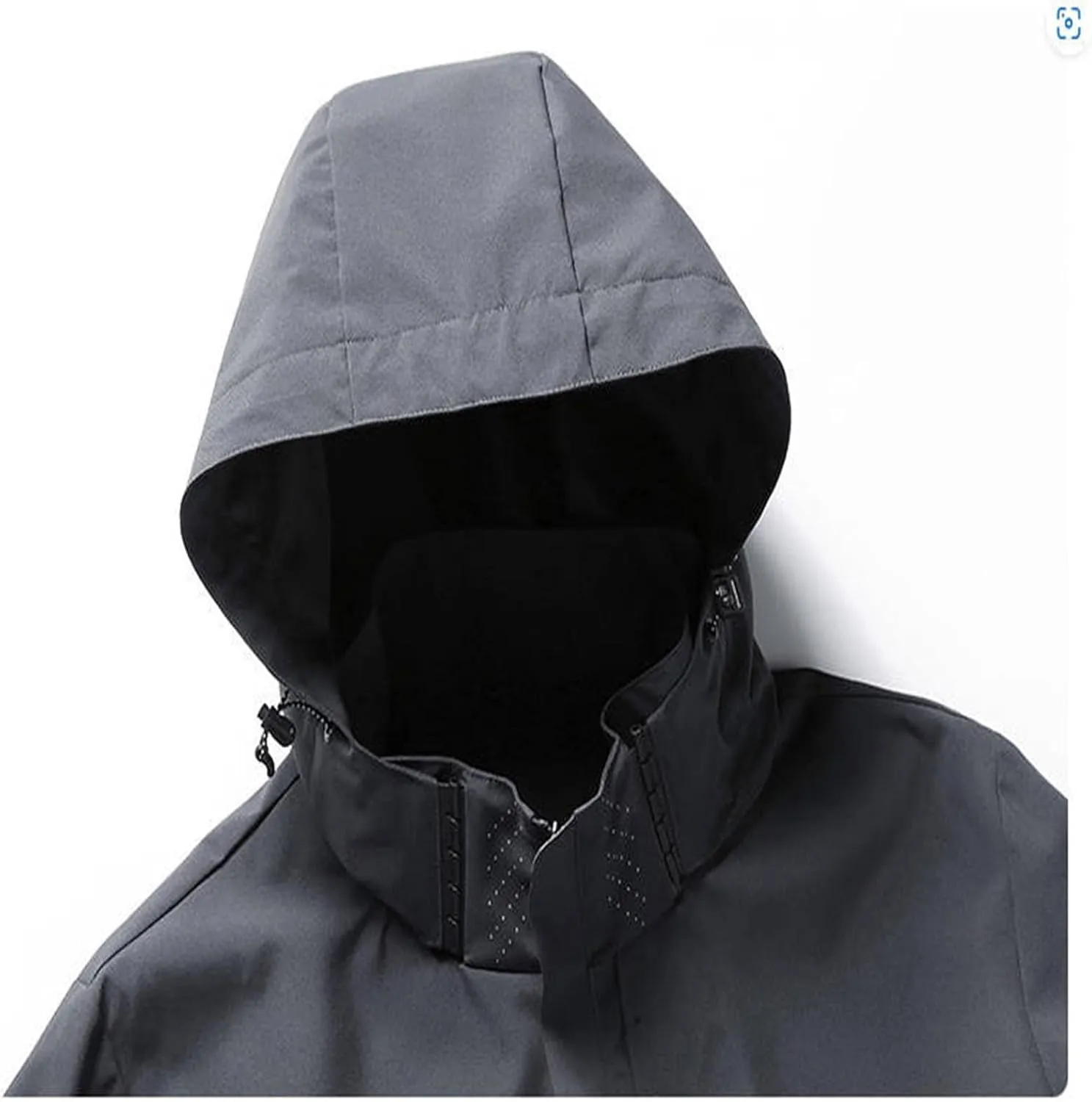 Men Waterproof Rain Jacket Casual Detachable Hood Raincoat Outdoor Lightweight Rain Shell Coat for Golf Hiking Travel