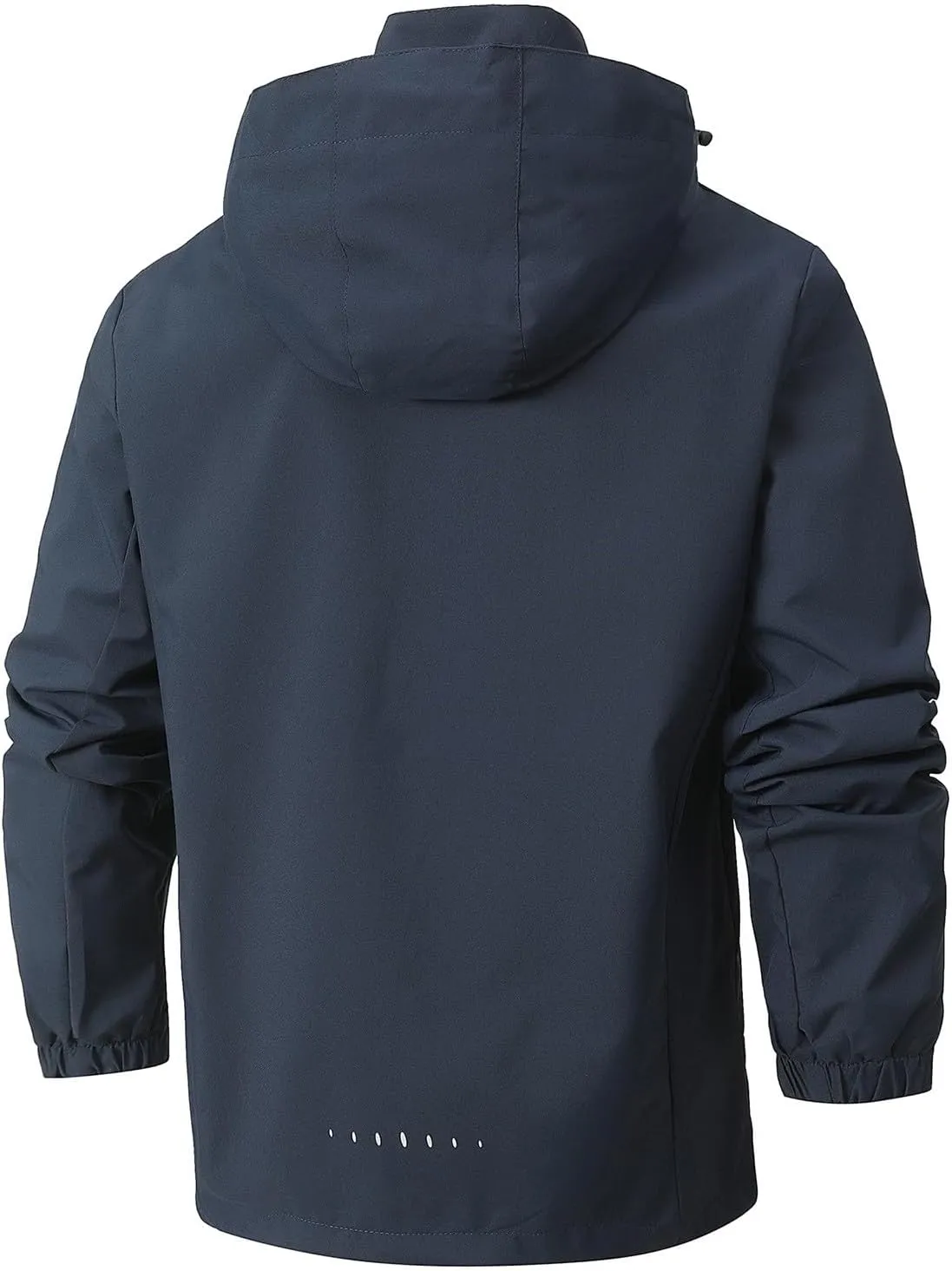 Men Waterproof Rain Jacket Casual Detachable Hood Raincoat Outdoor Lightweight Rain Shell Coat for Golf Hiking Travel