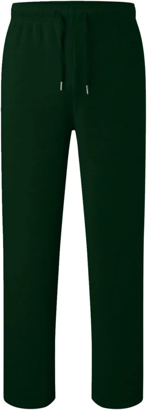 Mens Fleece Lined Joggers Pants Wide Leg Sweatpants Baggy Workout Pants Elastic Waist Cargo Pants Warm Running Pants