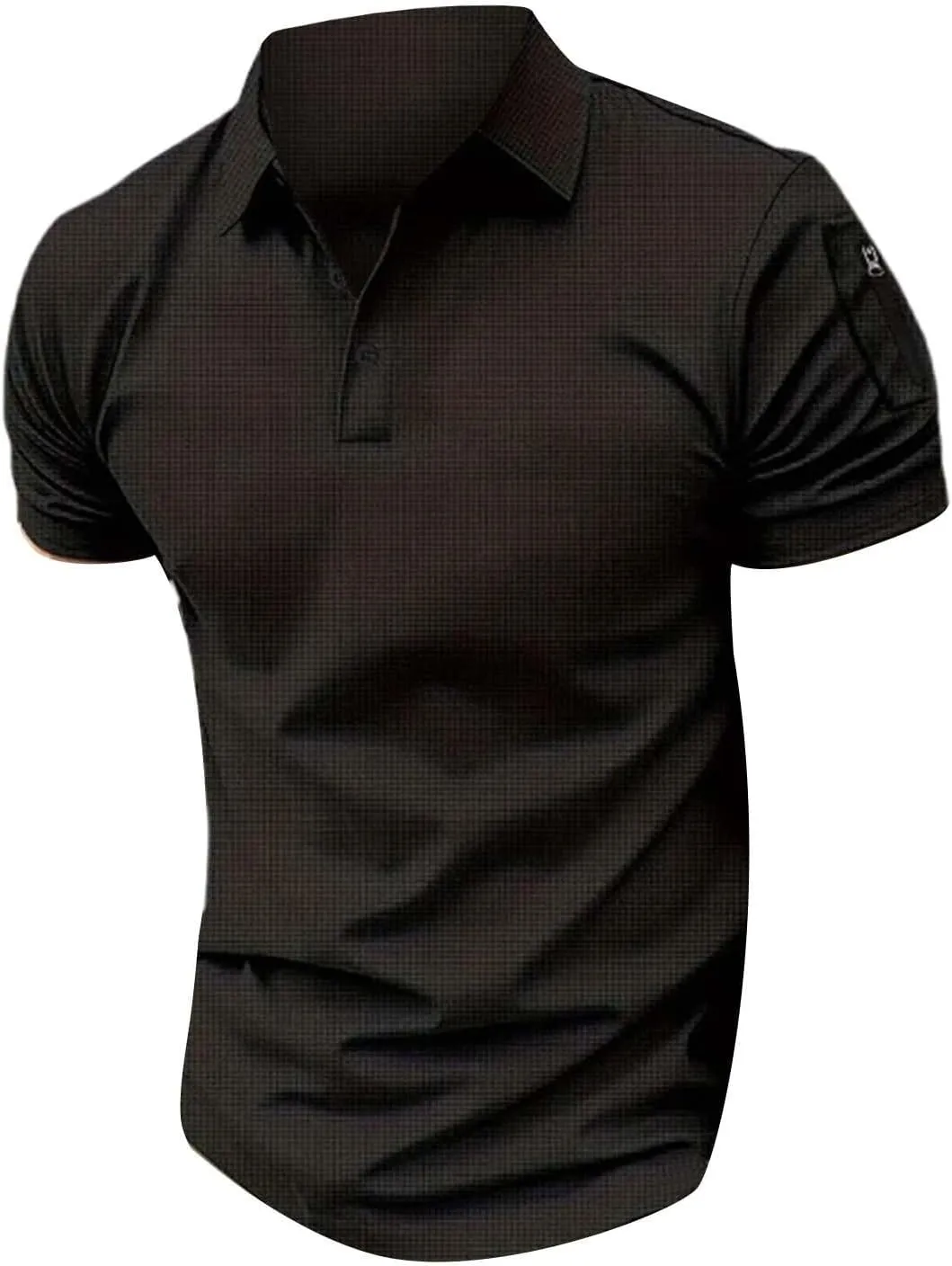 Men's Golf Polo Shirts Stylish Striped Texture Short Sleeve Smart Dress T-Shirt Athletic Polos Casual Collared Shirt
