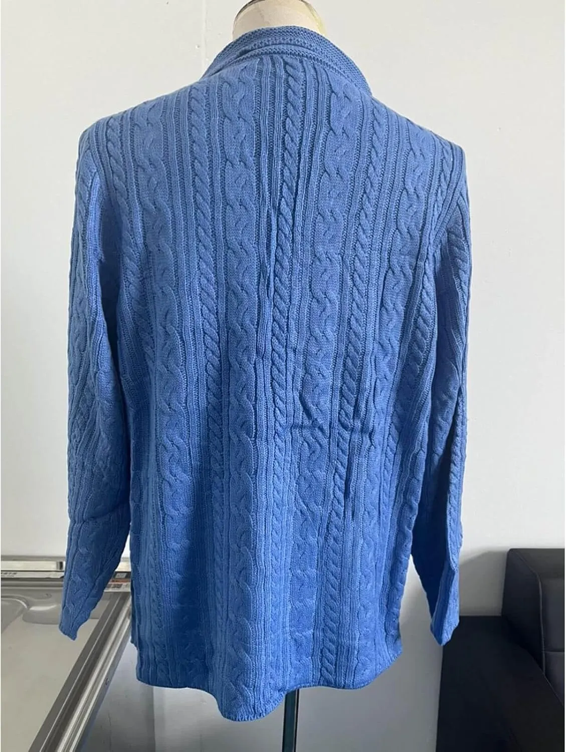 Men's Pure Cotton Button Down Cardigan Sweater Lightweight Shawl Collar Knitwear