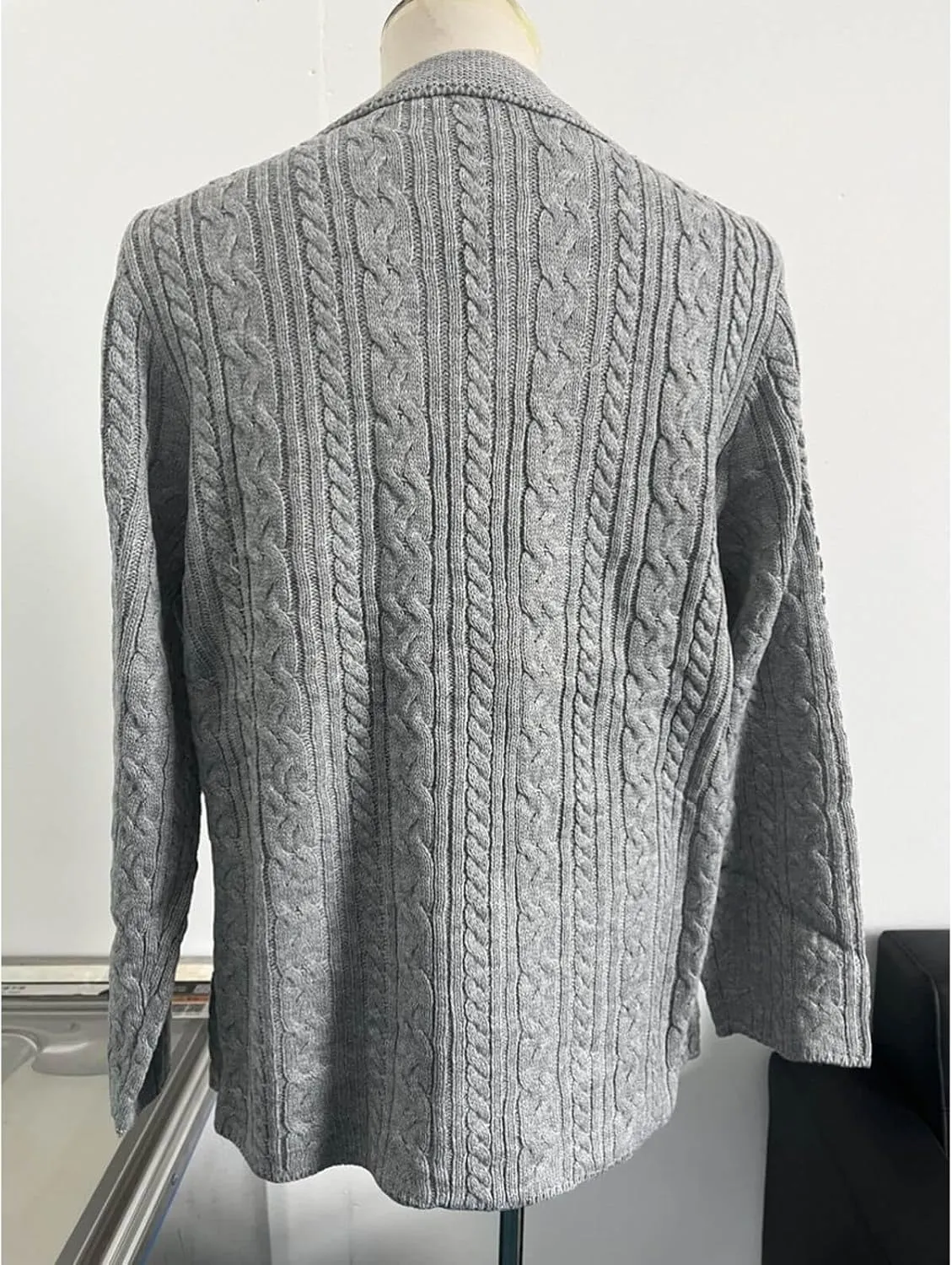 Men's Pure Cotton Button Down Cardigan Sweater Lightweight Shawl Collar Knitwear