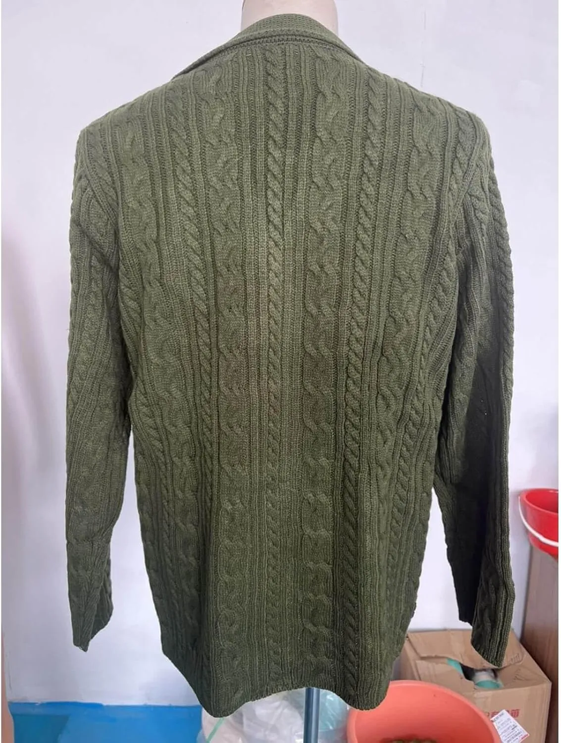 Men's Pure Cotton Button Down Cardigan Sweater Lightweight Shawl Collar Knitwear