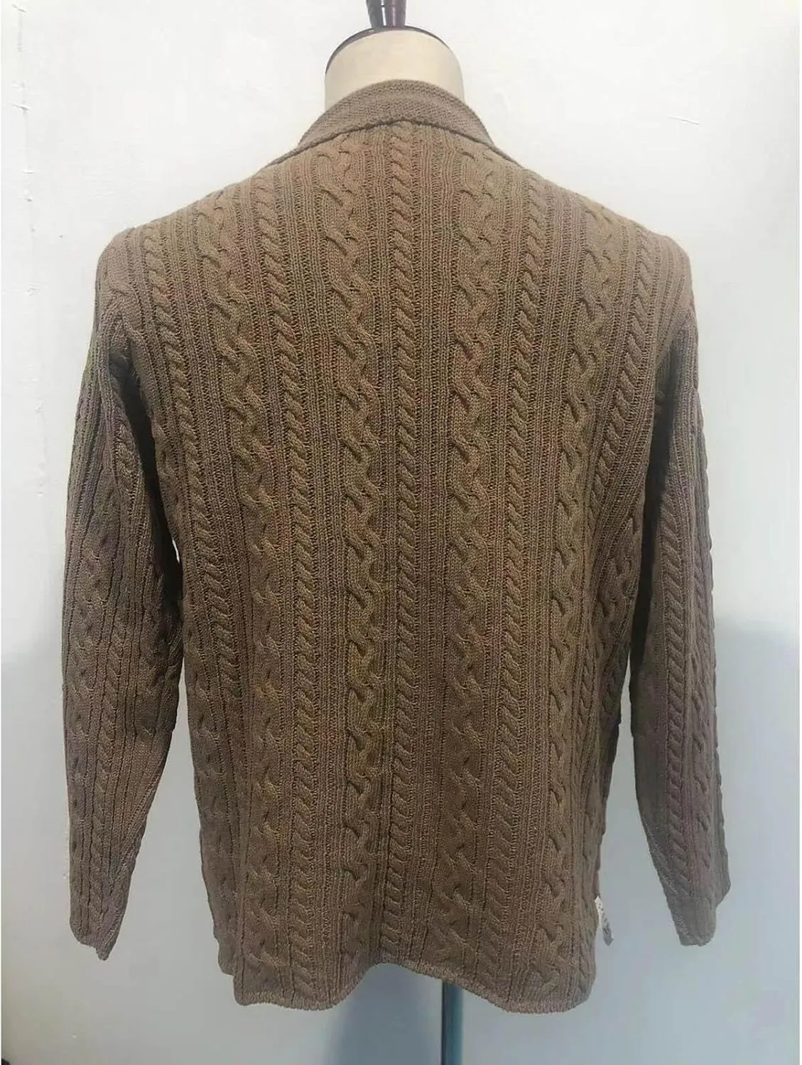 Men's Pure Cotton Button Down Cardigan Sweater Lightweight Shawl Collar Knitwear