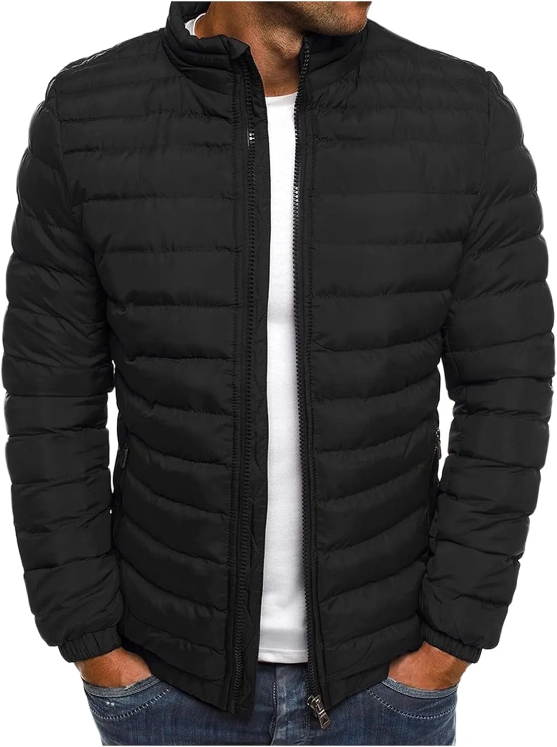 Mens Winter Down Puffer Jacket Packable Lightweight Down Jacket Windproof Outerwear Men Quilted Jackets Coat 2023