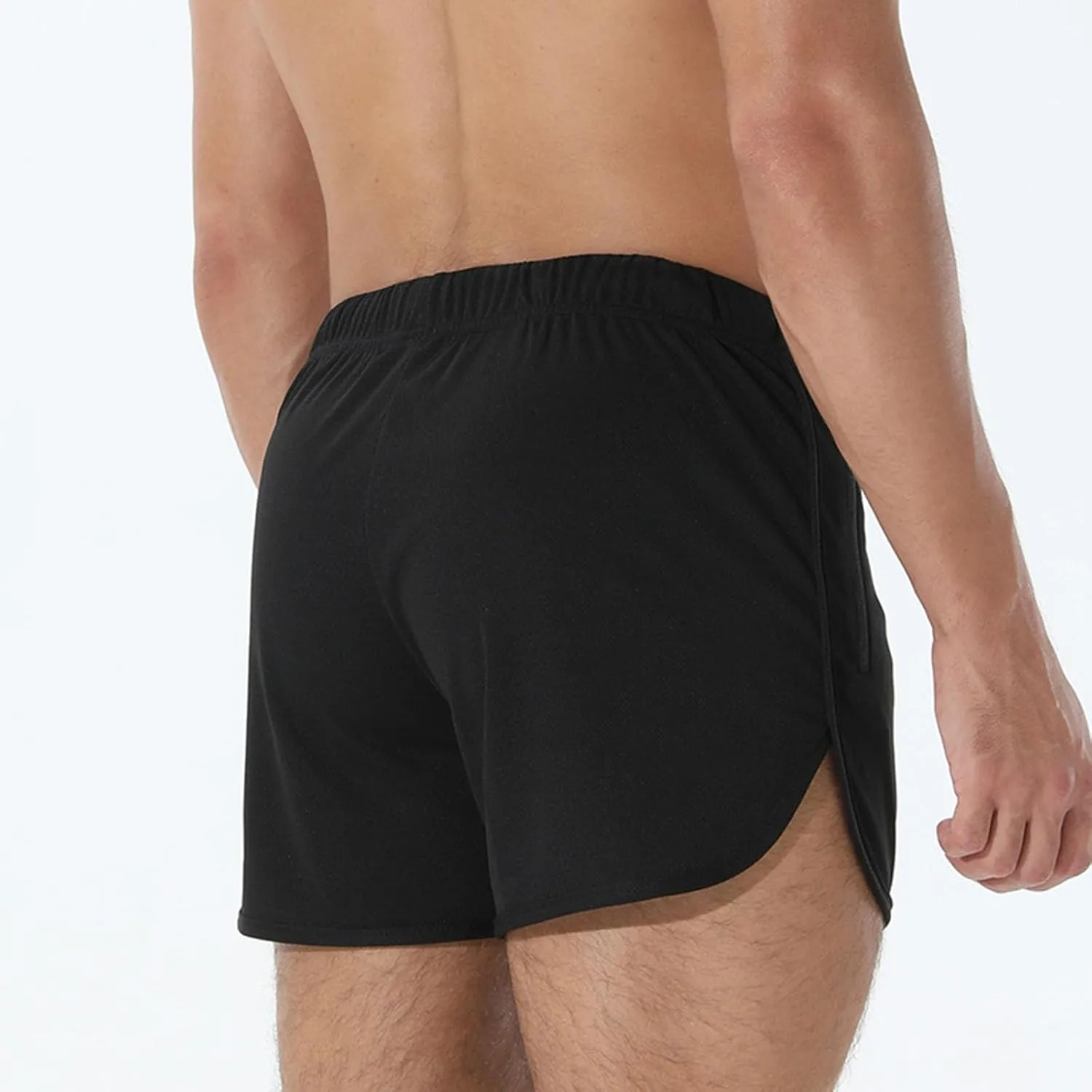 Mens Workout Shorts Athletic Lightweight Moisture Wicking 3 Inch Running Short Pants Mesh with Zipper Pockets Gym Beach