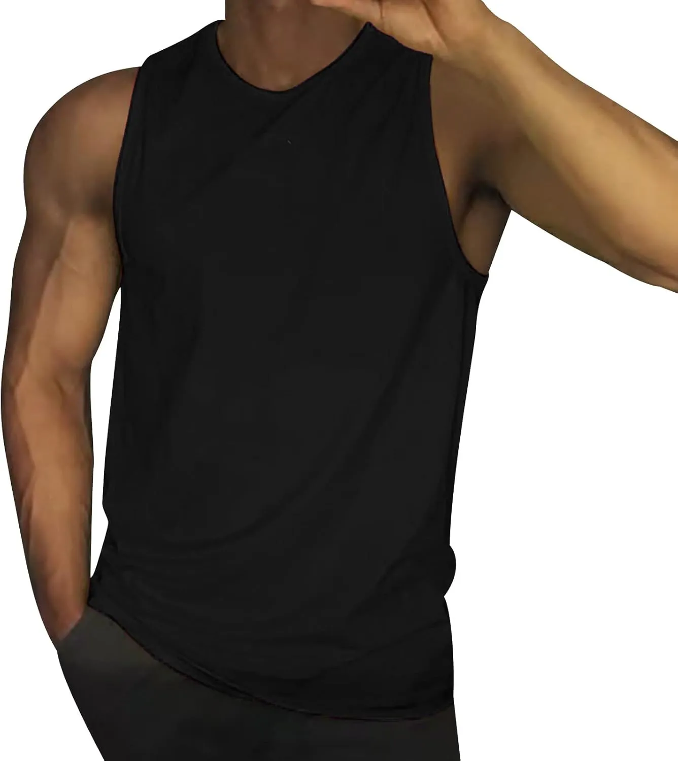 Men's Workout Tank Top Muscle Athletic Quick Dry Sleeveless Fitness T Shirts Stretch Bodybuilding Gym Undershirts
