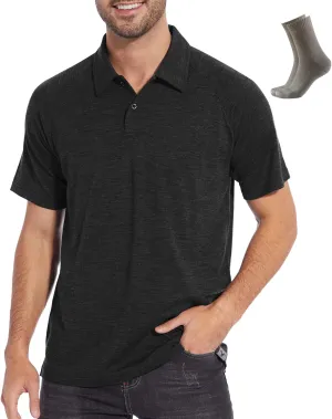 MERINNOVATION Merino Wool Polo Shirts Men - 100% Merino Wool Shirts for Men Short Sleeve Wicking Base Layer