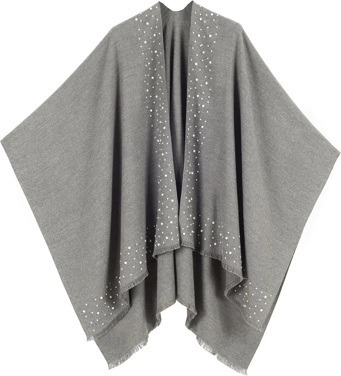 MIMOSITO Women's Shawl Wrap Poncho Ruana Cape Cardigan Sweater Open Front for Fall Winter