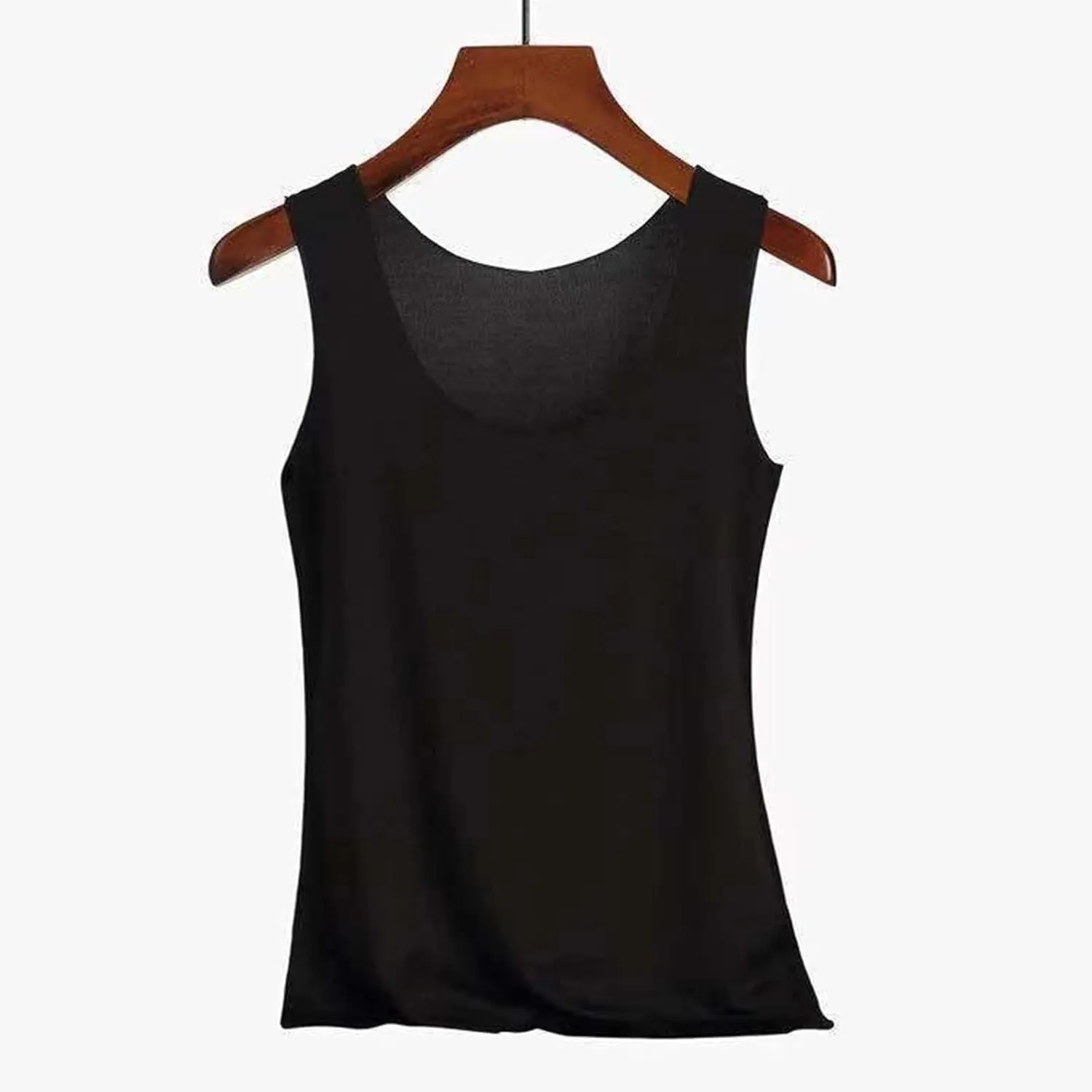 Miyaomn Workout Tank Top for Women Double Lined U Neck Sleeveless Padded Basic Crop Tops Athletic Camisoles with Built in Bra