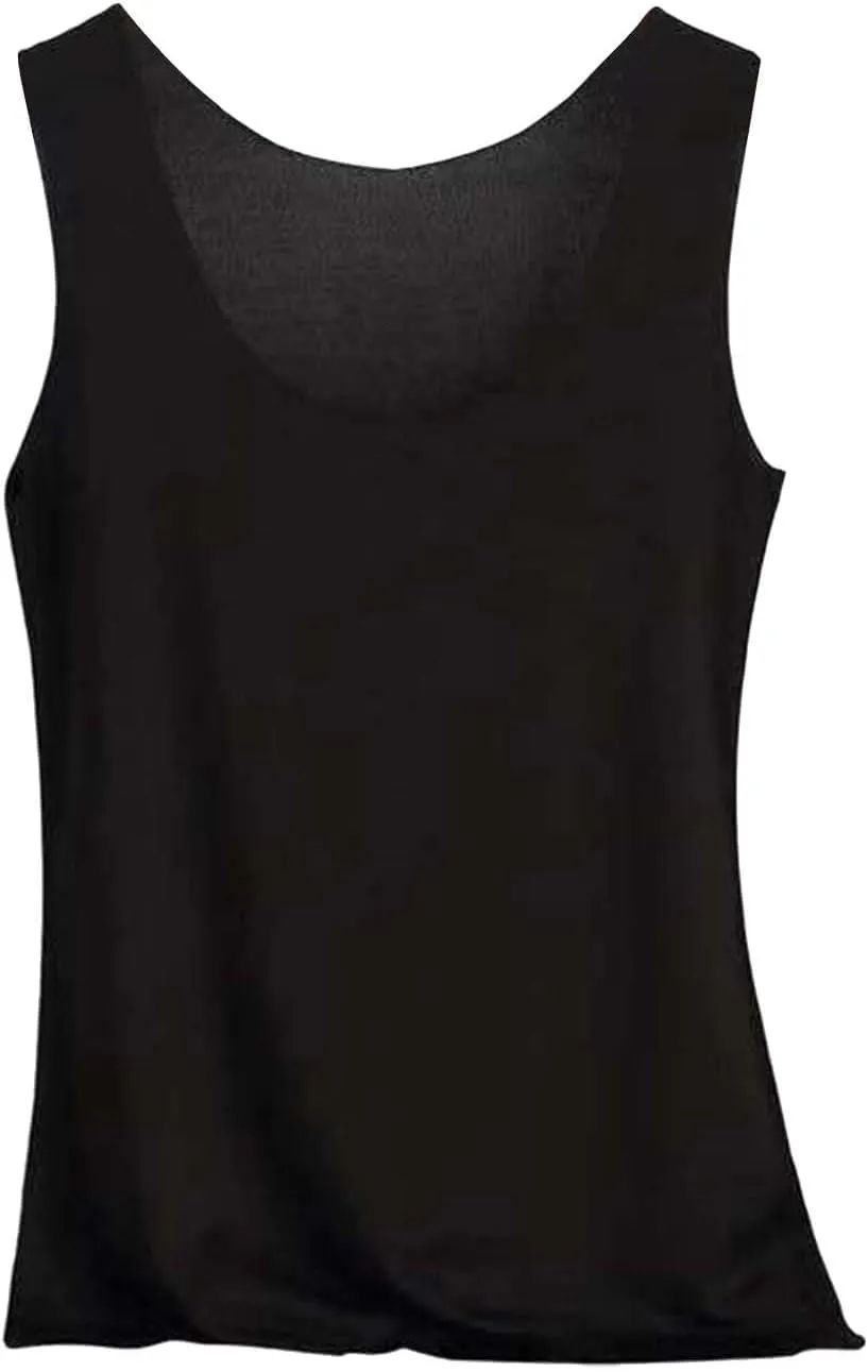 Miyaomn Workout Tank Top for Women Double Lined U Neck Sleeveless Padded Basic Crop Tops Athletic Camisoles with Built in Bra