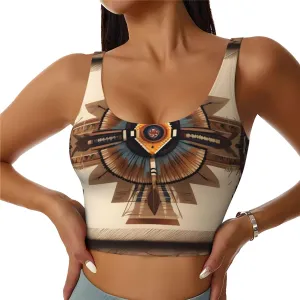 Native American Painting Women's Sexy Sports Vest Sleeveless Athletic Gym T-Shirts Vest U-Shaped Back Quick Dry Top