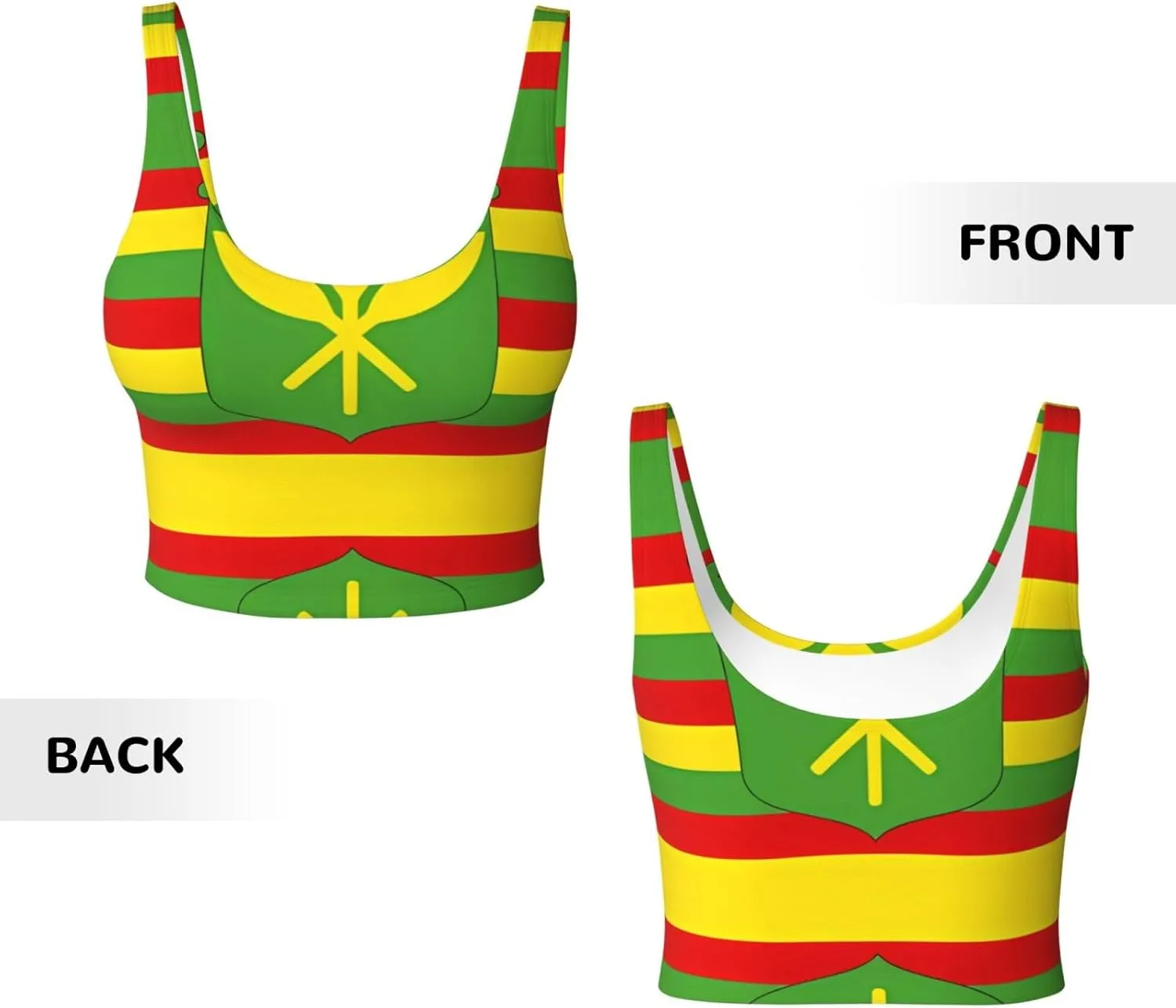 Native Hawaiian Flag Women's Sexy Sports Vest Sleeveless Athletic Gym T-Shirts Vest U-Shaped Back Quick Dry Top