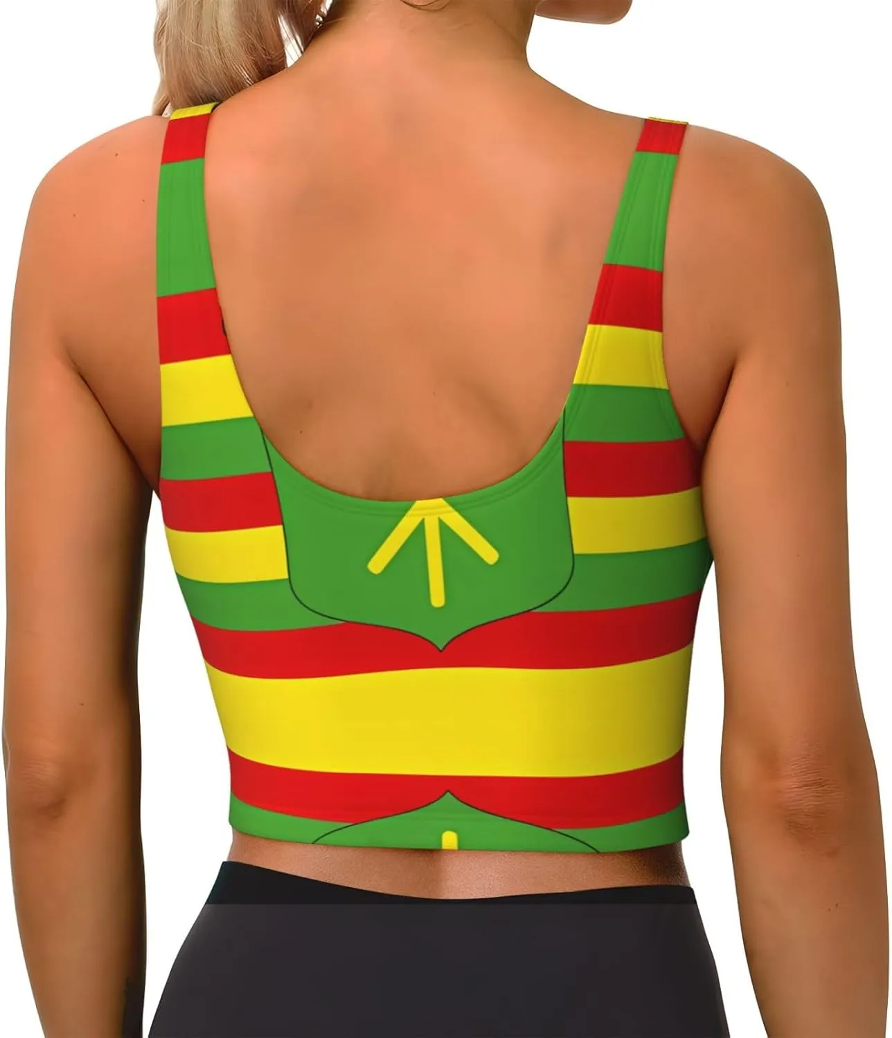 Native Hawaiian Flag Women's Sexy Sports Vest Sleeveless Athletic Gym T-Shirts Vest U-Shaped Back Quick Dry Top
