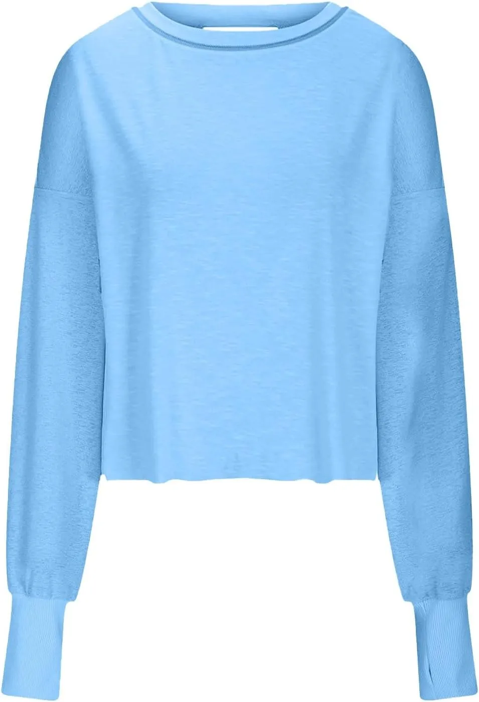 Oversized Open Back Sweatshirts for Womens Gym Backless Long Sleeve Crop Tops Workout Yoga Athletic Shirts Pullover