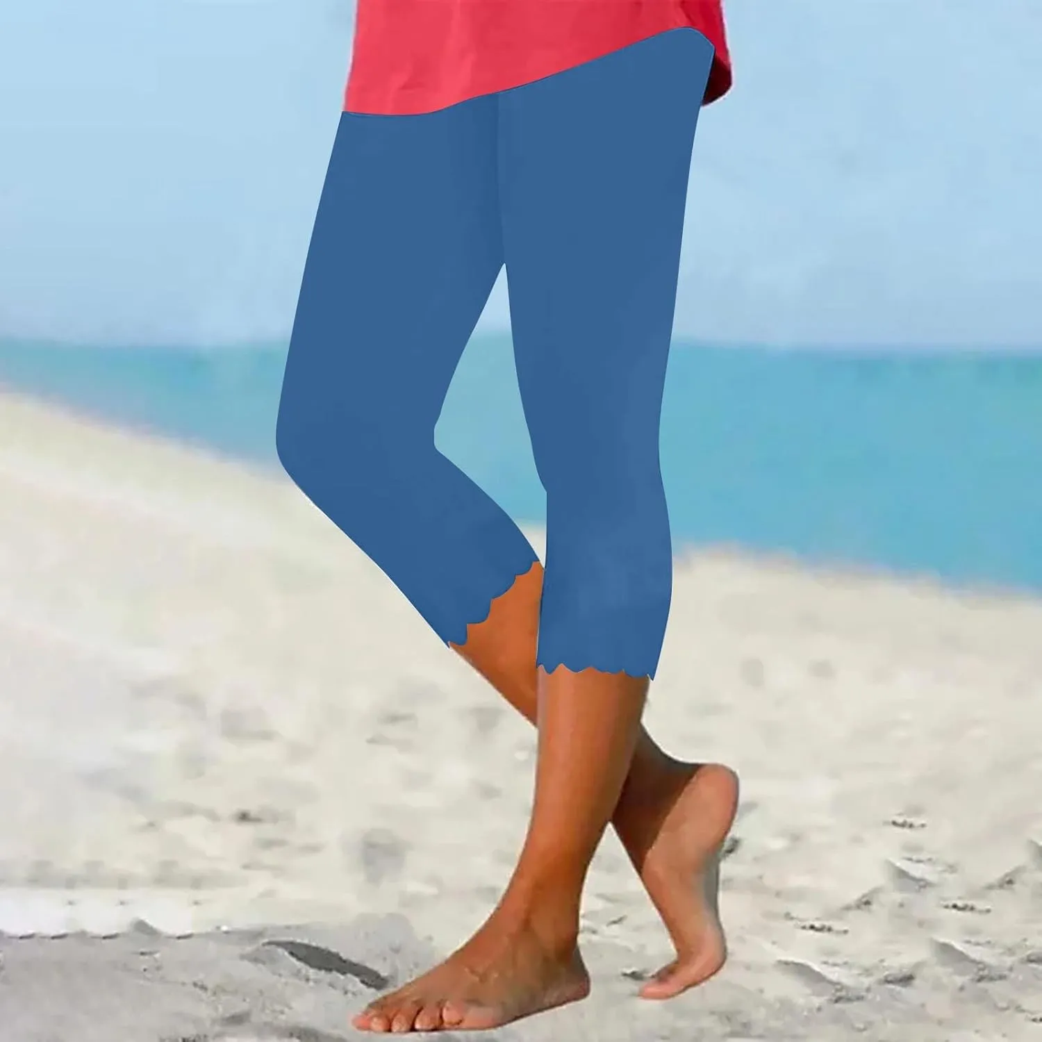 Pants for Women Pants 2024 High Waisted Yoga Capri Pants Lightweight Comfortable Solid Color Soft Casual Pants for