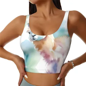 Pastel Watercolor Al Women's Sexy Sports Vest Sleeveless Athletic Gym T-Shirts Vest U-Shaped Back Quick Dry Top