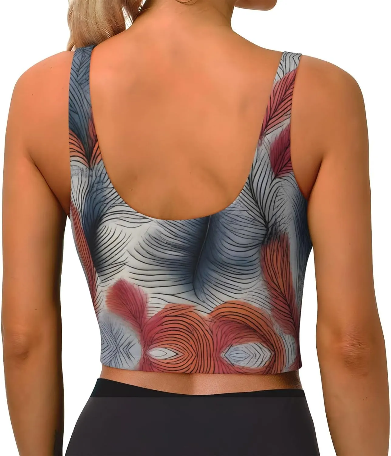Plume Women's Sexy Sports Vest Sleeveless Athletic Gym T-Shirts Vest U-Shaped Back Quick Dry Top