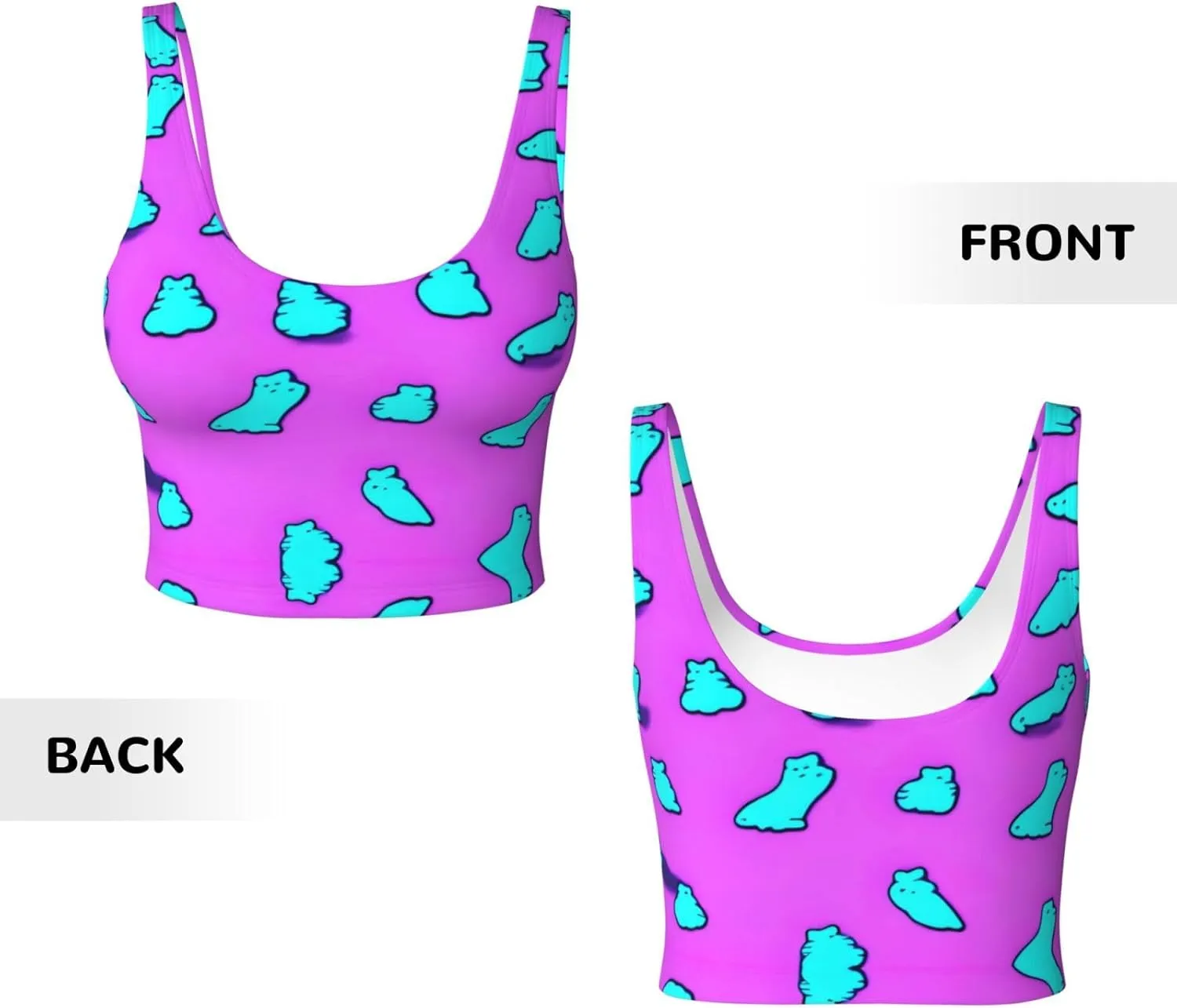 Puppy Footprints Women's Sexy Sports Vest Sleeveless Athletic Gym T-Shirts Vest U-Shaped Back Quick Dry Top