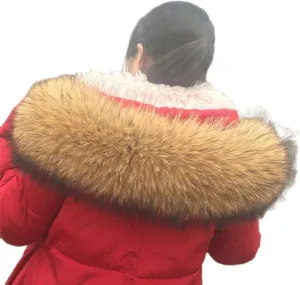 Real Pelts Collar Neck Warmer Scarf Raccoon Hair Collars Neck Wraps Hood Unisex