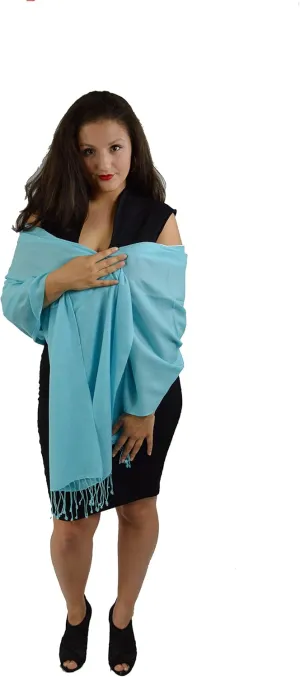 Sheer Pashmina,Water Pashmina,Light weight shawl,evening shawl,fancy shawl,shawl (Aquamarine)