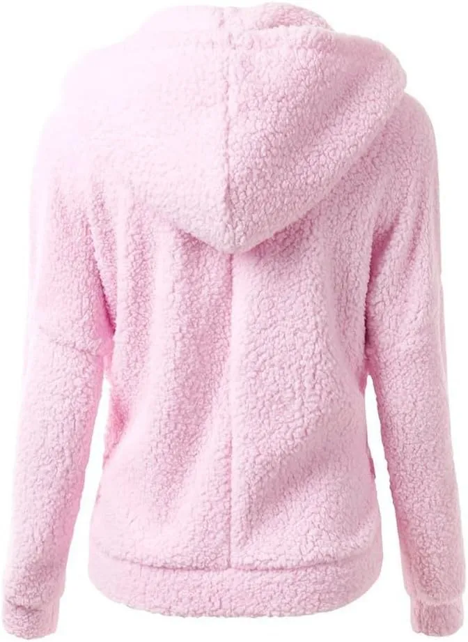 Sherpa Jacket Women 2024 Plus Size Fuzzy Fleece Fall Winter Coats Comfy Warm Zip Up Hoodies Cute Outwear with Pockets