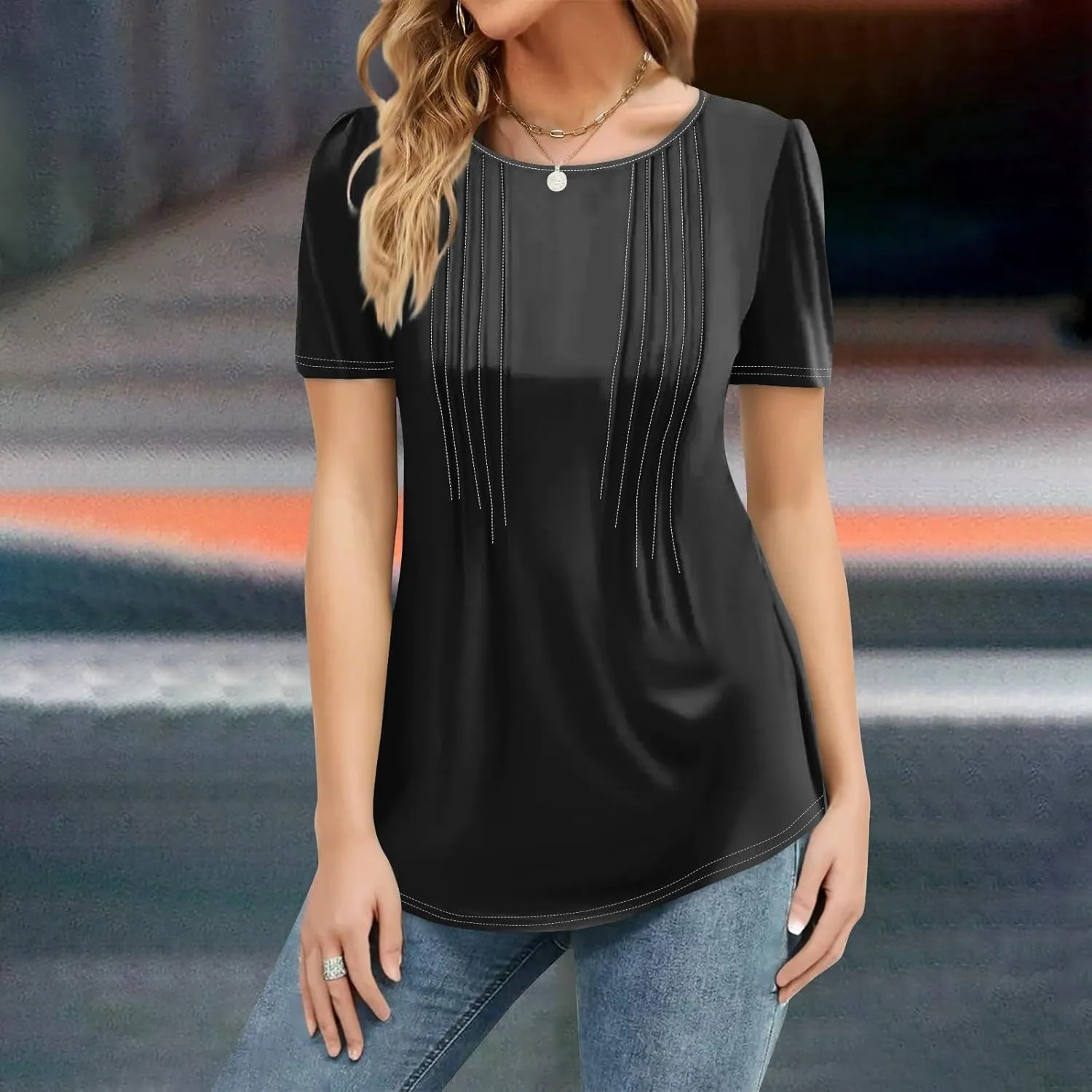 Skiing Plus Size Spring Tops Womans Fashion Short Sleeve Coloured Tees for Women Crewneck Cosy Loose Tshirts