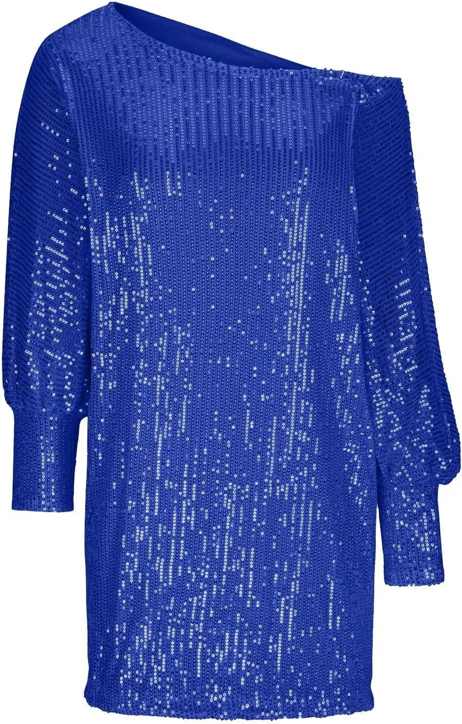 Sparkly Dresses for Women Women's Fashion Dresses Slant Shoulder Long Sleeve Dresses Solid Color Sexy Dresses