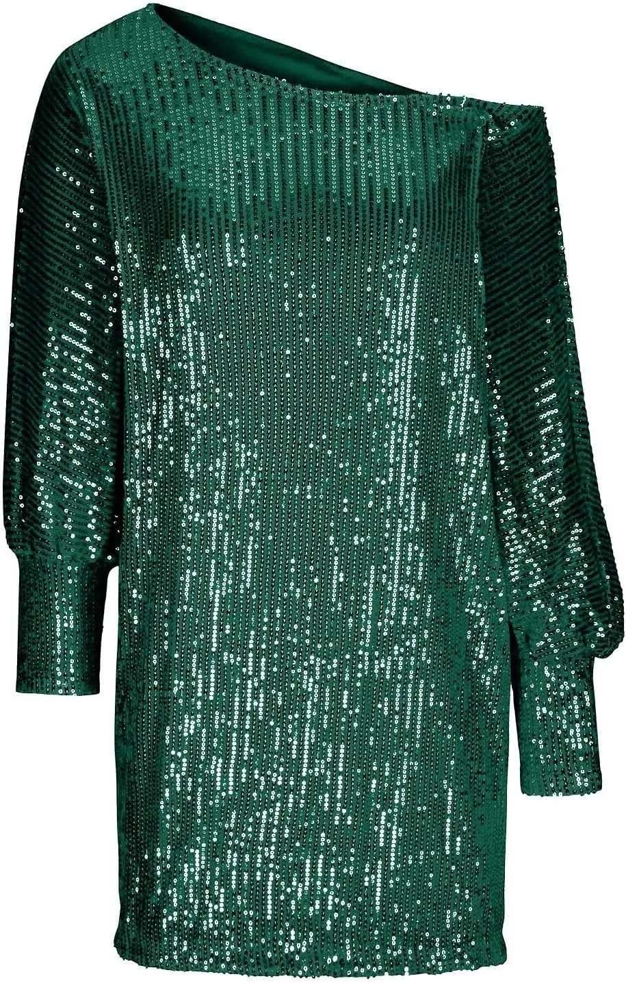 Sparkly Dresses for Women Women's Fashion Dresses Slant Shoulder Long Sleeve Dresses Solid Color Sexy Dresses
