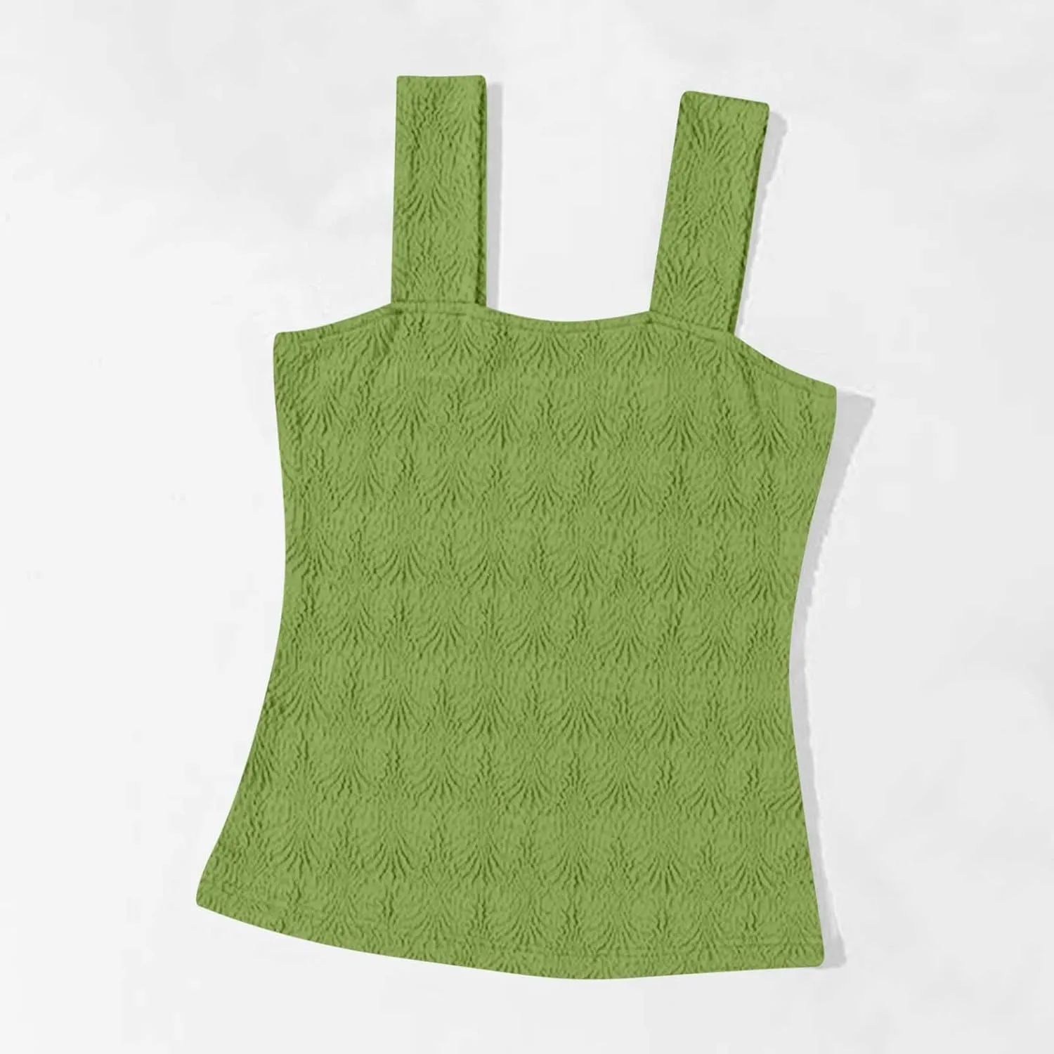 Summer Crop Tops Sexy Square Neck Tank Top Women Cute Floral Going Out Shirts Slim Fit Cropped Cami Blouse