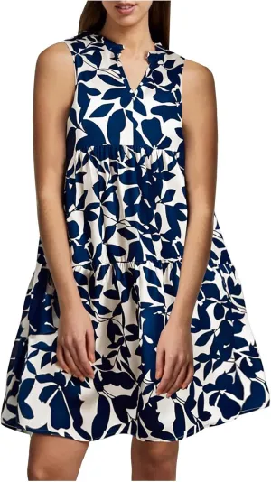 Summer Dress for Women Fashion Floral Print V Neck Loose Flowy Tiered Shirt Mini Dress Boho Pleated Short Sundress