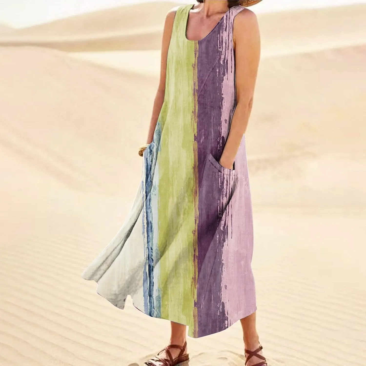 Summer Dresses for Women 2024 Sleeveless Dress Sun Dresses Women Petite Sundresses for Women Midi Dresses for Women