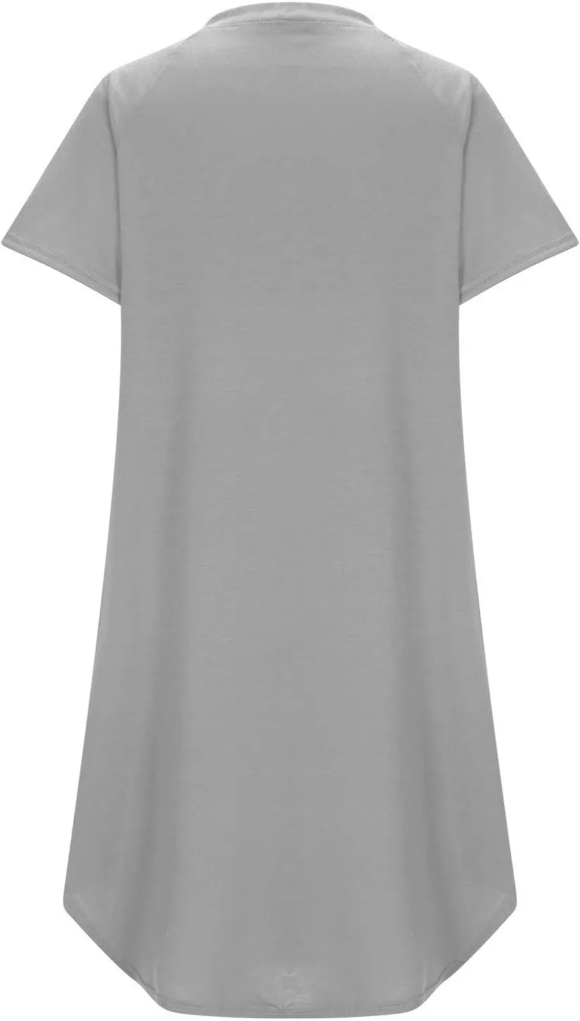 Summer Dresses for Women 2025,Button Down Shift Dresses Beach Vacation Fashion Sun Dresses Short Sleeve midi Dresses