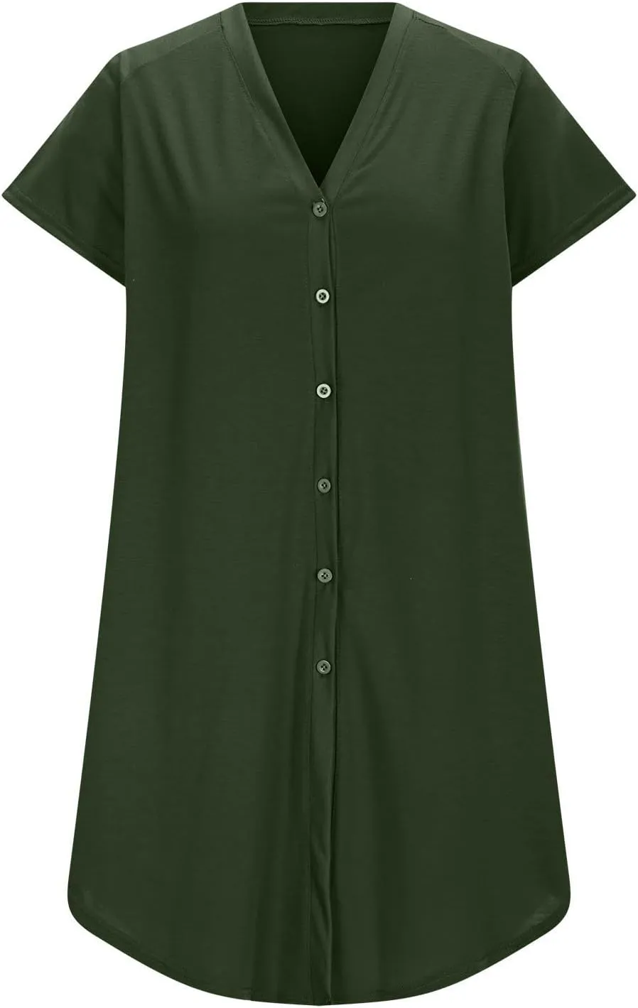 Summer Dresses for Women 2025,Button Down Shift Dresses Beach Vacation Fashion Sun Dresses Short Sleeve midi Dresses