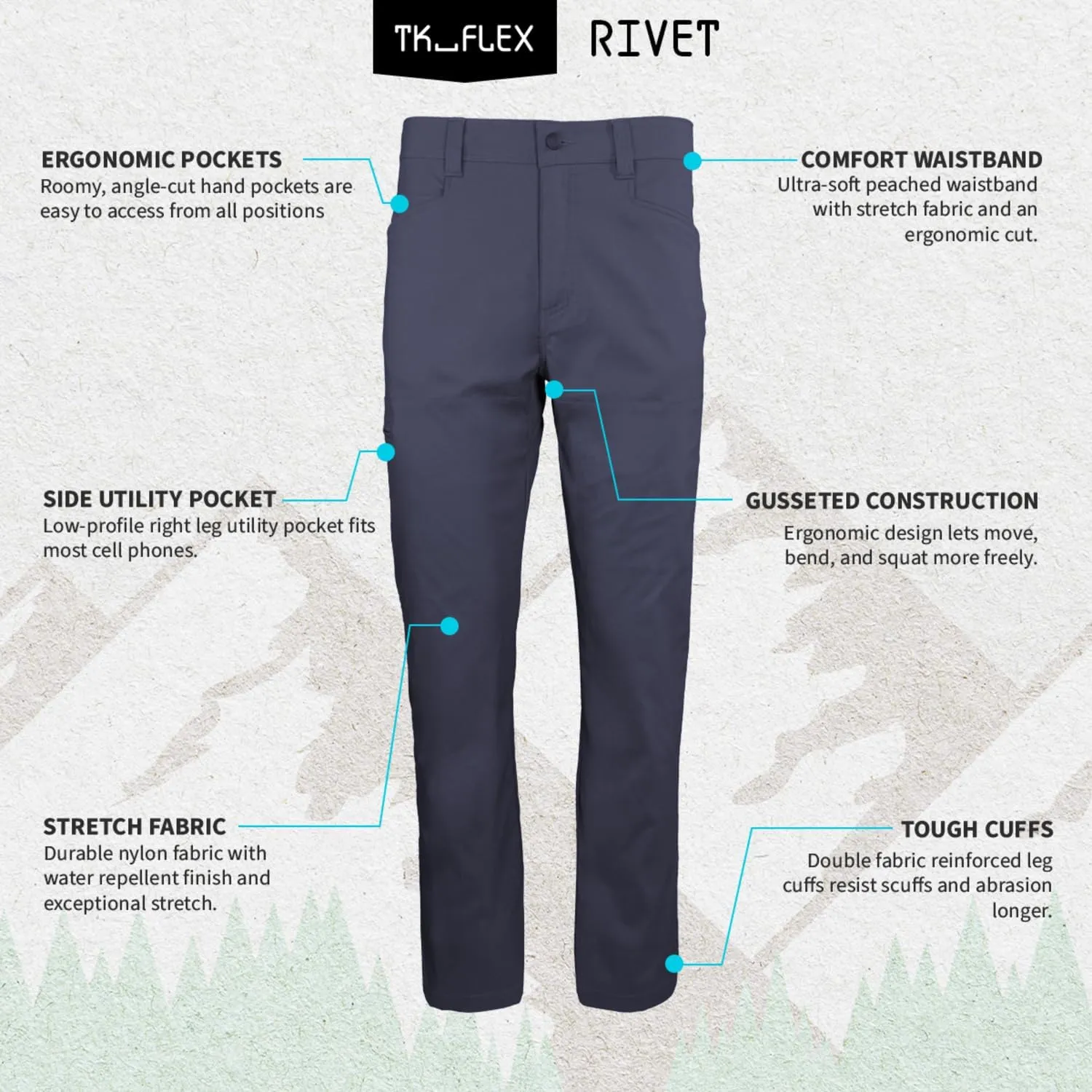 TK Flex Rivet Utility Men's Pant Coyote Brown